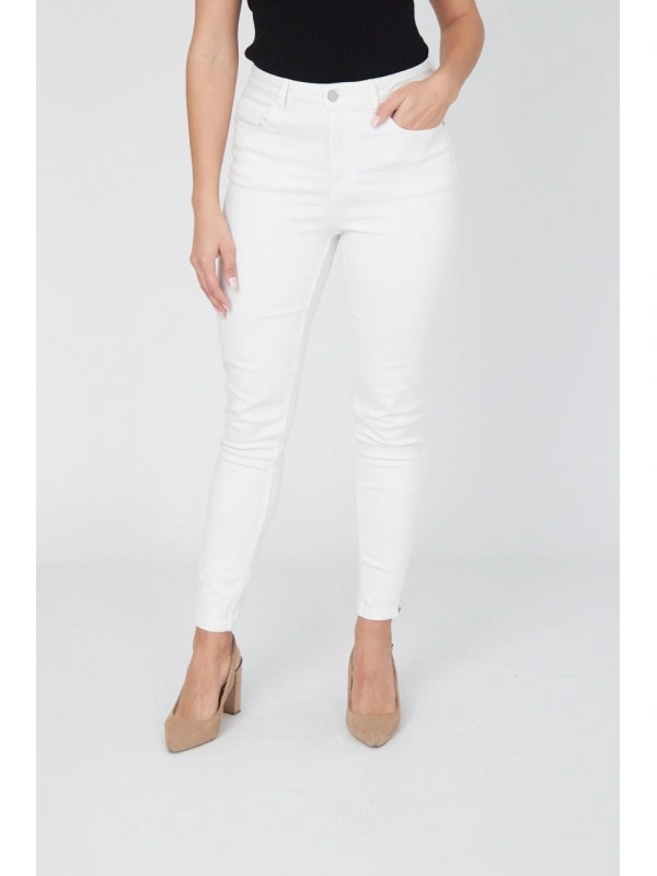 Blugi dama VILA slim fit alb