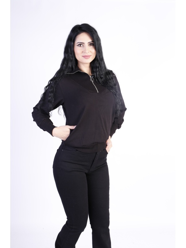 Bluza dama cu guler Neagra Kings&Clowns