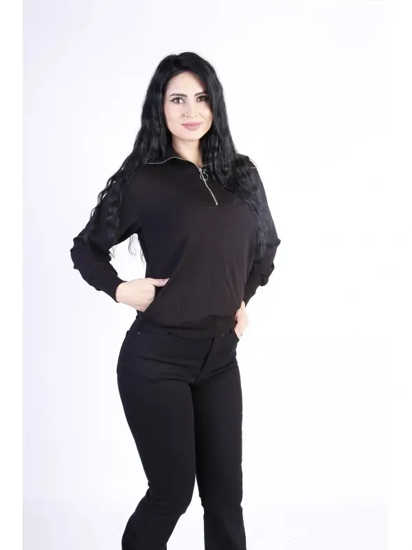 Bluza dama cu guler Neagra Kings&Clowns