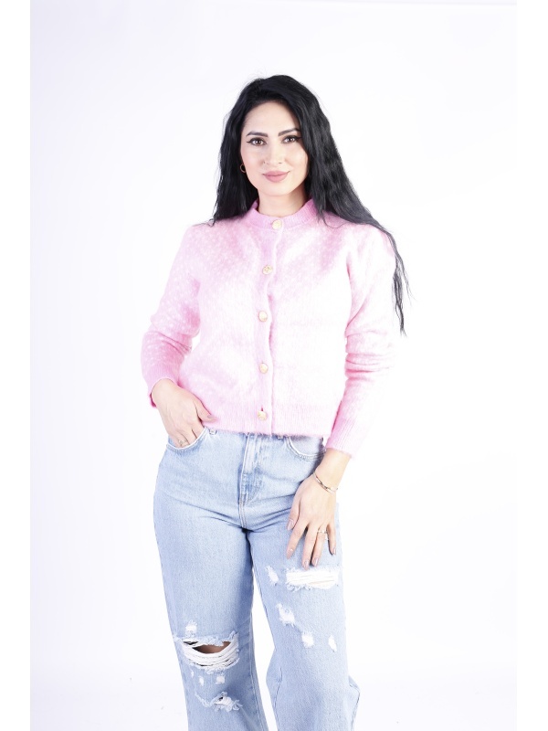 Cardigan dama tricotat cu nasturi aurii