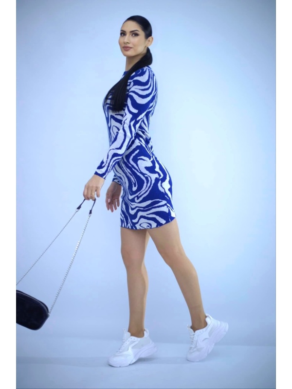 Rochie dama casual VERO MODA albastra cu model - Img 2