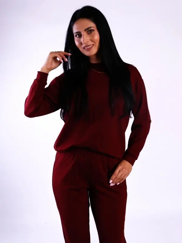 compleu dama lejer burgundy ideal  activitati zilnice