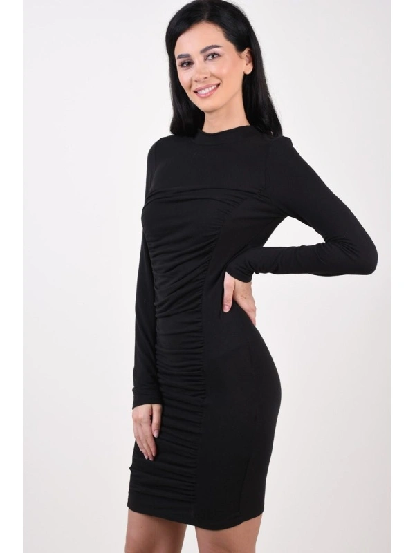 Rochie dama PIECES cu maneci lungi negru