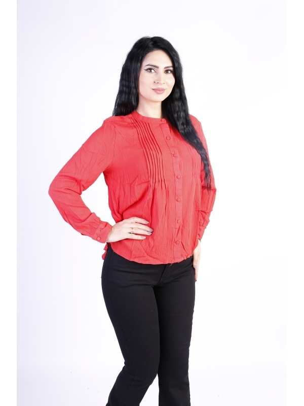 Bluza dama ICHI cu butoni falsi rosu