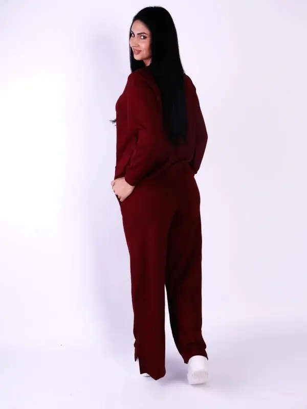 compleu dama lejer burgundy ideal  activitati zilnice