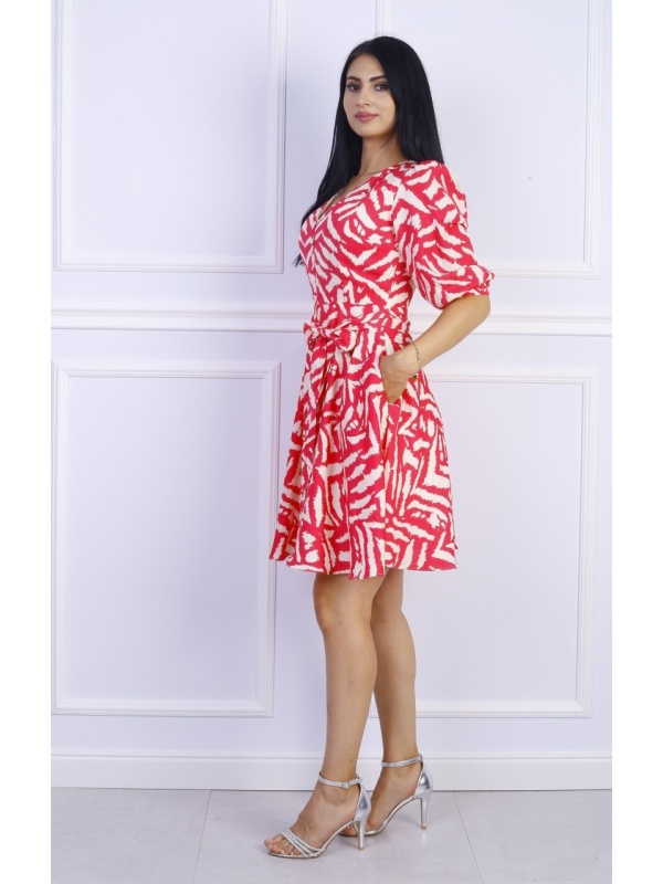 Rochie dama Cristina accesorizata cu cordon in talie - Img 2