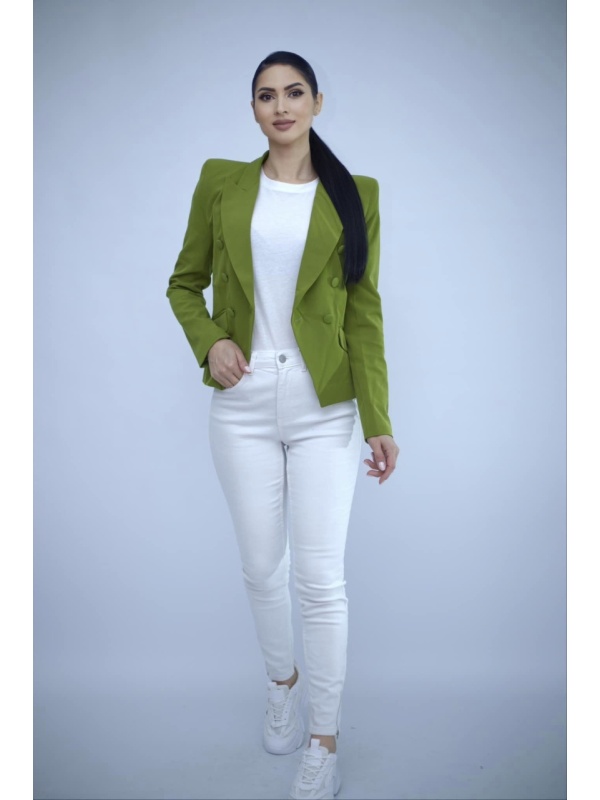 Sacou dama KING&KLOWNS cambrat verde olive - Img 2