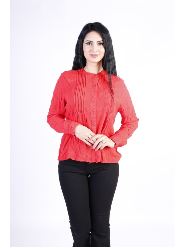 Bluza dama ICHI cu butoni falsi rosu