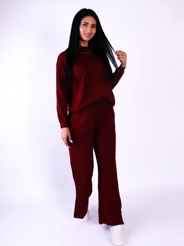 compleu dama lejer burgundy ideal  activitati zilnice