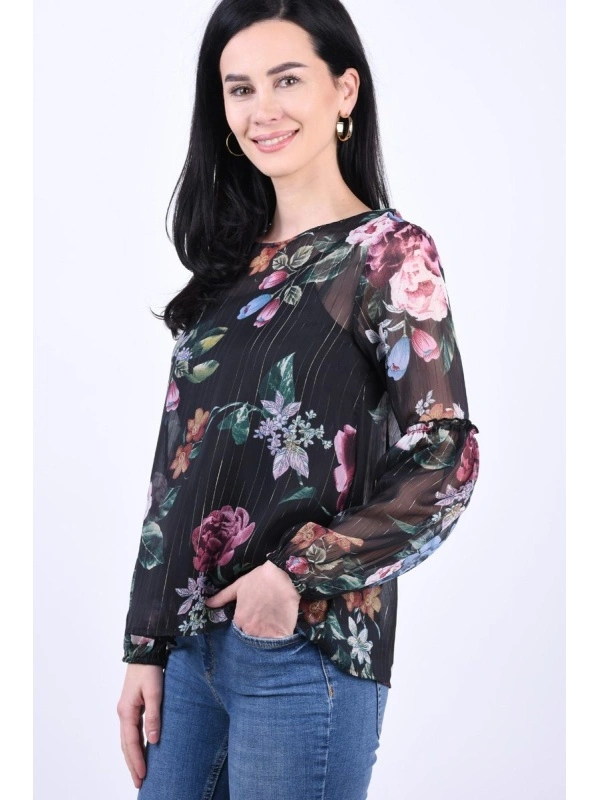 Bluza dama OBJECT cu imprimeu floral - Img 2