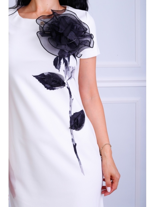 Rochie dama casual accesorizata cu floare - stil si confort - Img 4