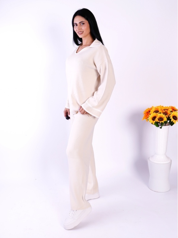 Compleu damă tricot moale ,bluza oversized și pantaloni pufoși
