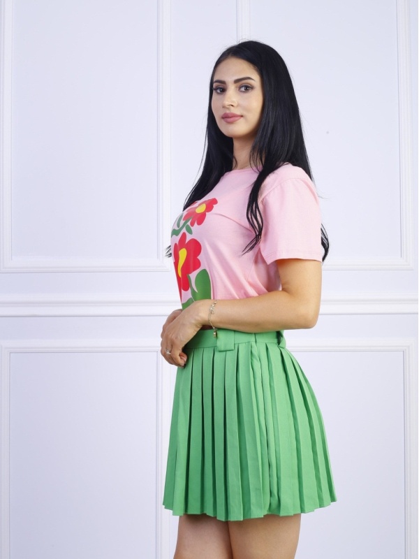 Fusta dama eleganta plisata verde - Img 2