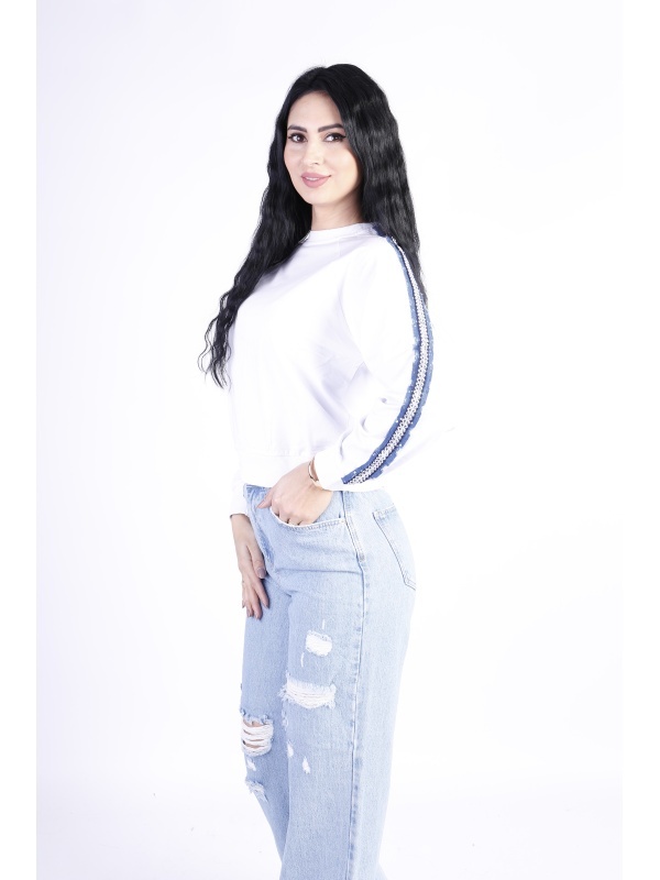 Bluza dama alba cu croi leje