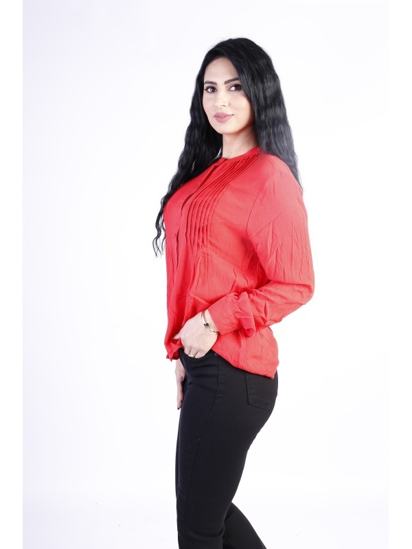 Bluza dama ICHI cu butoni falsi rosu