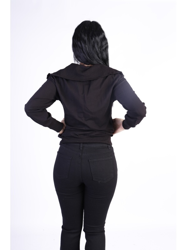 Bluza dama cu guler Neagra Kings&Clowns