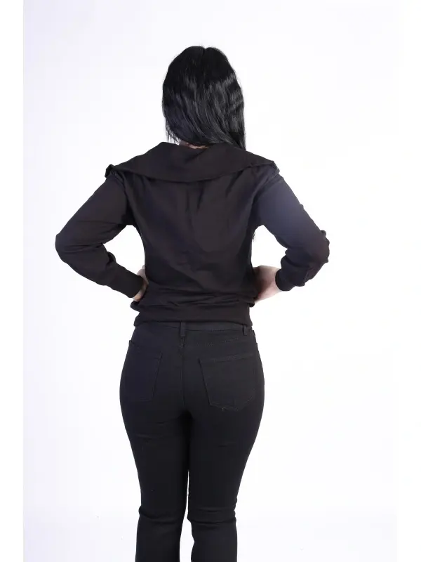 Bluza dama cu guler Neagra Kings&Clowns