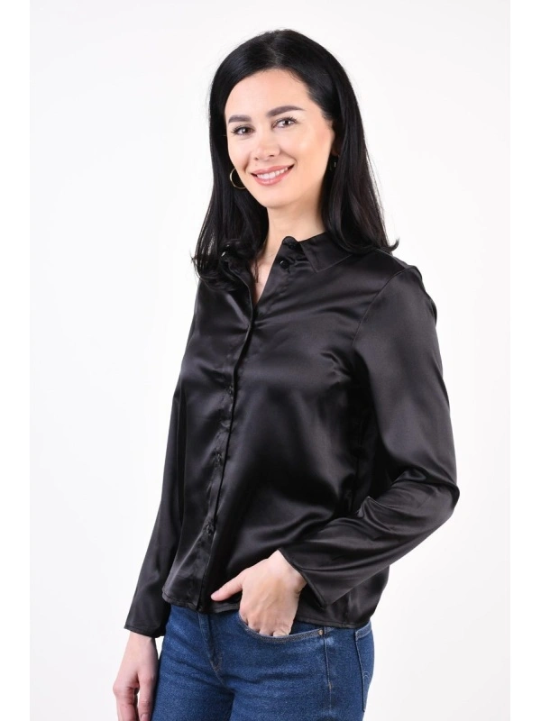 Camasa dama JDY cambrata negru - Img 2