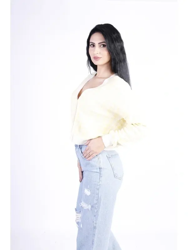 Cardigan dama Only Vega galben