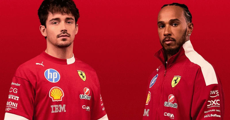 Ferrari reveals new sweatshirts and t-shirts for 2025: Leclerc and Hamilton posing | ScuderiaFans.com