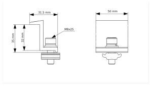 Clema Capat Aluminiu Fixare Panou Fotovoltaic / H[mm]: 35 - Img 3