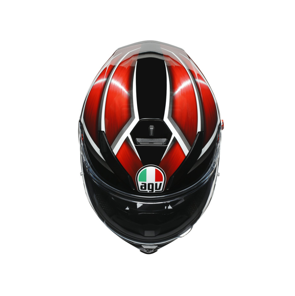 AGV K5 S Casco Moto Multi MPLK ML - Tempest Black/Red - Leggero In Carbonio E Fibra Di Vetro - 2