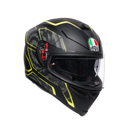 CASCĂ AGV K5 E2205 MULTI MPLK TORNADO MATT BLK/YELLOW