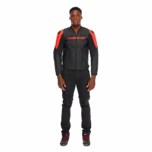GEACĂ DAINESE DE PIELE RACING 5 - BLACK/BLACK/RED-FLUO - Img 10