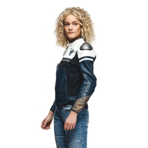 GEACĂ DE PIELE DAINESE RAPIDA LADY LEATHER JACKET - BLACK-IRIS/WHITE/TIBETAN-PLATINUM - Img 6