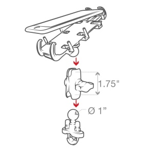 RAM® Quick-Grip™ Phone Mount with Handlebar U-Bolt Base - Short - Img 6