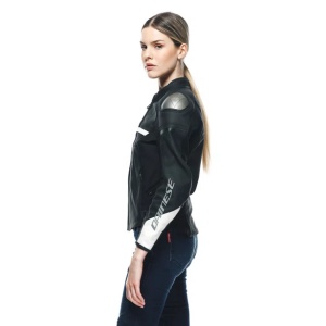 GEACĂ DE PIELE DAINESE RAPIDA LADY LEATHER JACKET - BLACK-MATT/BLACK-MATT/WHITE - Img 5