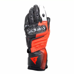MĂNUȘI PIELE LUNGI DAINESE CARBON 4 - BLACK/FLUO-RED/WHITE - Img 1