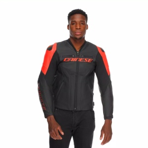 GEACĂ DAINESE DE PIELE RACING 5 - BLACK/BLACK/RED-FLUO - Img 2