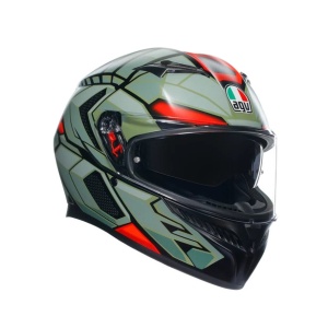 CASCĂ AGV K3 E2205 MPLK DECEPT MATT BLACK/GREEN/RED - Img 1