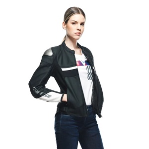 GEACĂ DE PIELE DAINESE RAPIDA LADY LEATHER JACKET - BLACK-MATT/BLACK-MATT/WHITE - Img 8