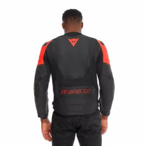 GEACĂ DAINESE DE PIELE RACING 5 - BLACK/BLACK/RED-FLUO - Img 5