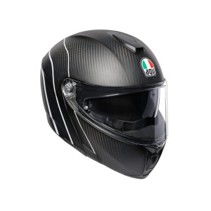 CASCĂ AGV SPORTMODULAR E05 MULTI MPLK REFRACTIVE CARBON/SILVER - Img 1