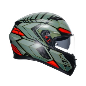 CASCĂ AGV K3 E2205 MPLK DECEPT MATT BLACK/GREEN/RED - Img 6