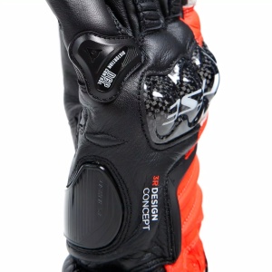 MĂNUȘI PIELE LUNGI DAINESE CARBON 4 - BLACK/FLUO-RED/WHITE - Img 9
