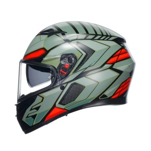 CASCĂ AGV K3 E2205 MPLK DECEPT MATT BLACK/GREEN/RED - Img 7