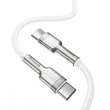 Baseus Cablu Cafule Metal - Tip C to Tip C - PD 100W 2 metri (CATJK-D02) alb