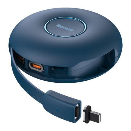 Baseus Cablu Zinc Magnetic 3 in 1 - Tip C to Micro USB, Lightning, Tip C - 20W 1 metre (CAMLC-03) blue