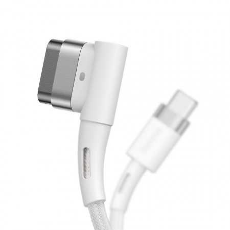 Baseus Zinc Magnetic cablu - Tip C to Apple laptop L-shaped - 60W 2 metri (CATXC-W02) alb