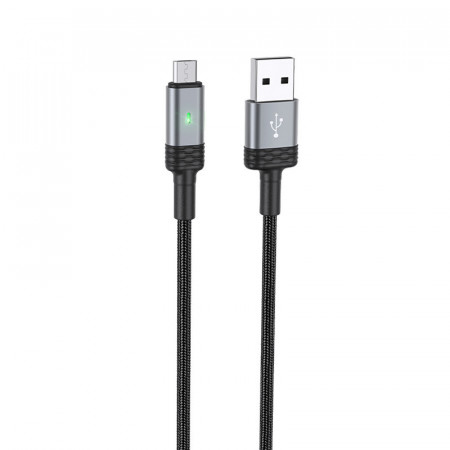 Borofone Cablu BU30 Lynk Smart power-off - USB to MicroUSB - 2,4A 1,2 metri Negru - Img 2