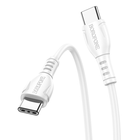 Cablu Type C to Type C Borofone BX51 Triumph - 60W, 1 metru, alb - Img 4