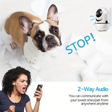 Camera de securitate WiFi fara fir cu viziune nocturna si audio bidirectional, PMYJ268666 - Img 2