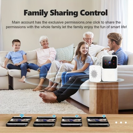 Camera inteligenta WiFi pentru sonerie, interfon bidirectional, video HD, vedere nocturna imbunatatita, sistem de securitate cu schimbarea vocii, reincarcabila, alimentata prin USB, 36 V max, baterie de 800 mAh, PMMN332841 - Img 8