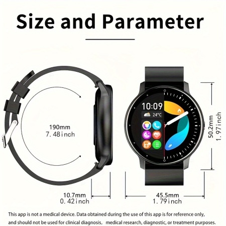 Ceas Smartwatch pentru barbati si femei, PMXJ55814-ALBASTRU - Img 8