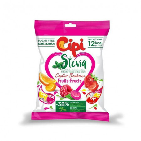 Dropsuri Cipi fructe asortate, cu stevia 80 g
