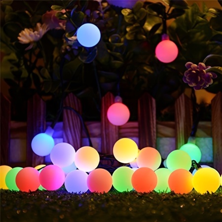 Ghirlandă Luminoasă Solară, 5 metri 20 LED – Bile Colorate RGB, pentru Exterior și Interior, TMYB21913 - Img 2